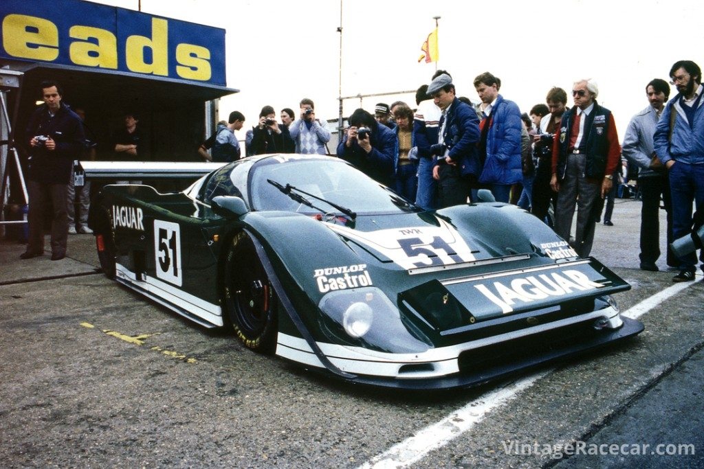 SouthgateÕs sleek Jagusr XJR-6 draws a crowd in the paddock at Brands Hatch for the World Endurance Championship round in September of 1985.Photo: Pete Austin 