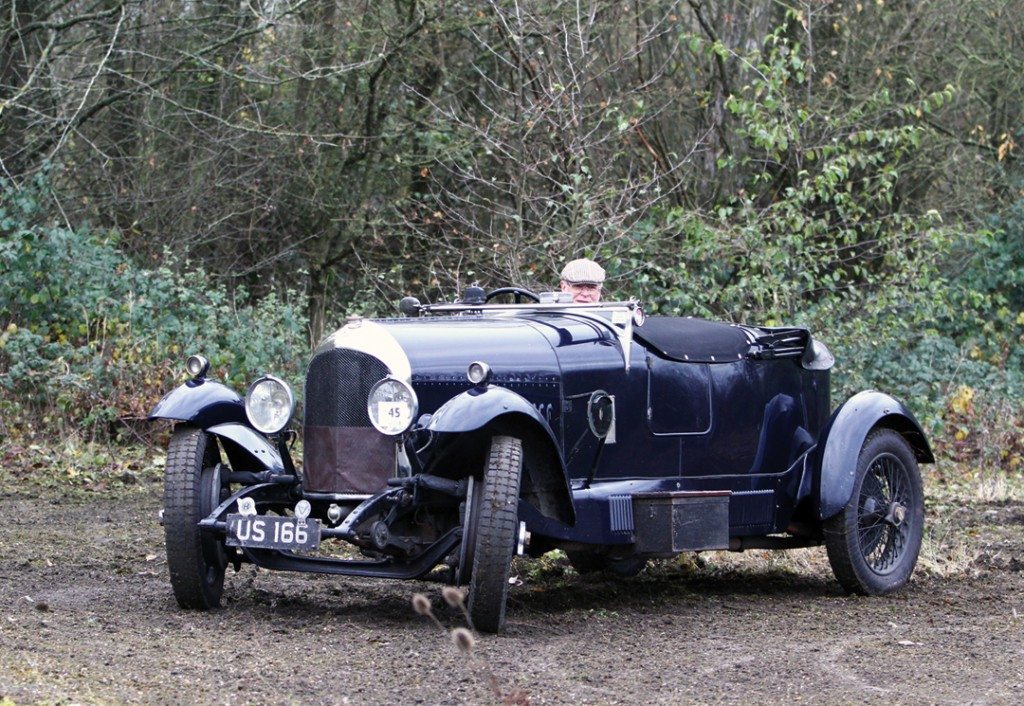 Allan Winn winds up his 1929 Bentley 3-Litre Tourer.Photo: Pete Austin 