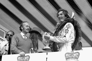  Jochen Rindt (right) and Lotus boss Colin Chapman celebrate the Austrian’s 1970 British Grand Prix victory. Photo: Maureen Magee