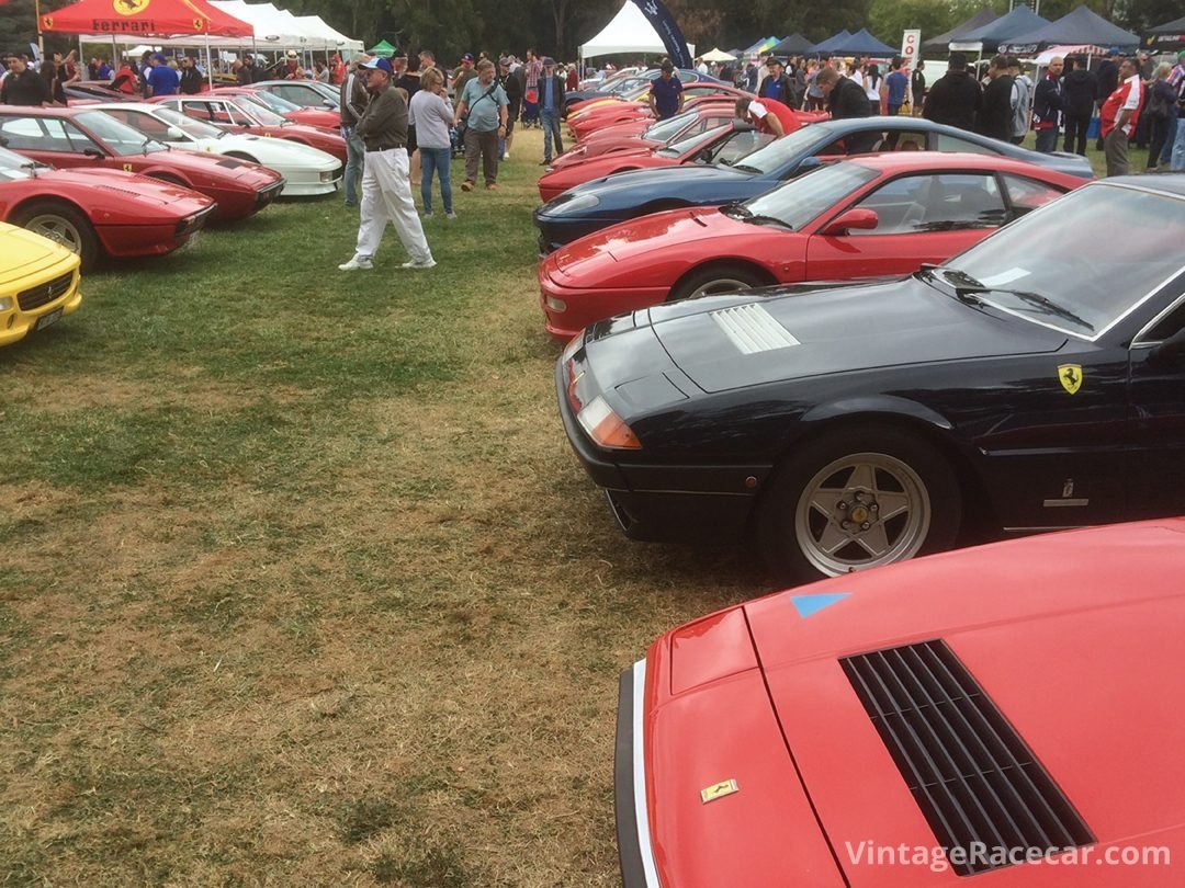 Ferraris on display. Geoff Wheeler