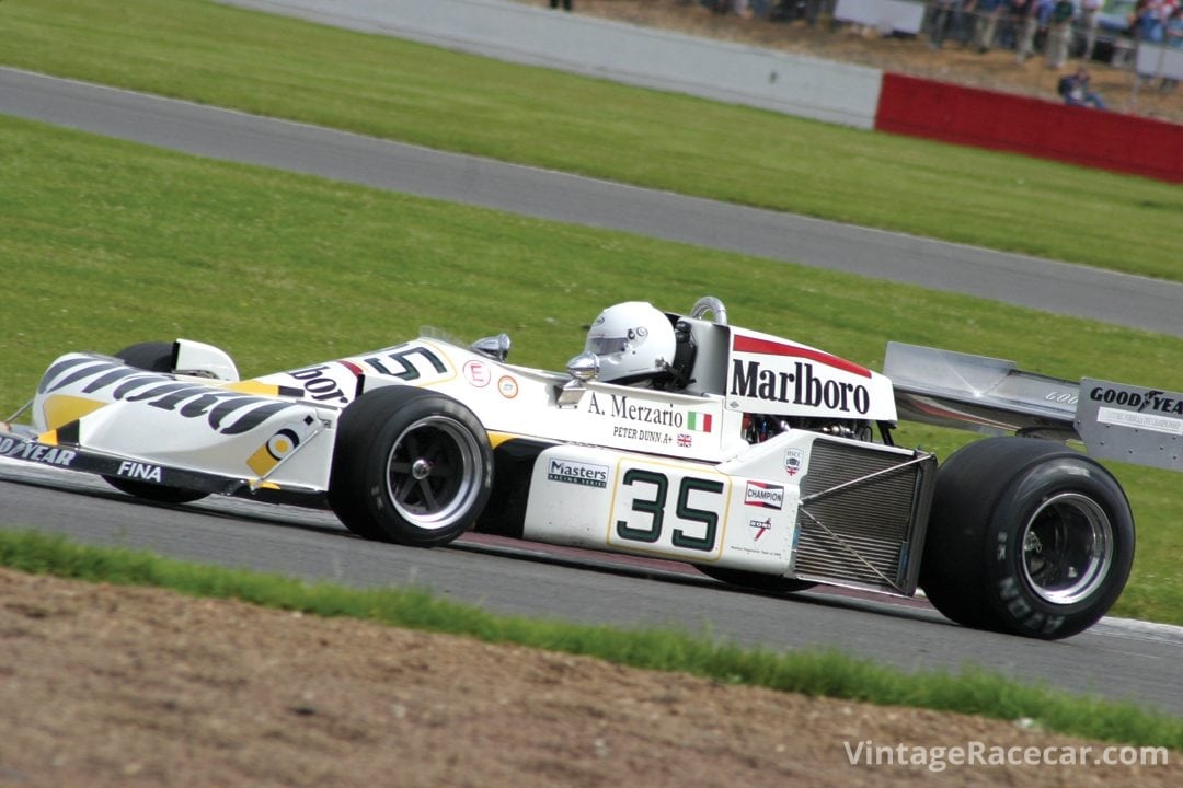 Peter Dunn took the Masters F1 race win in his March 761Photo: Keith Booker 