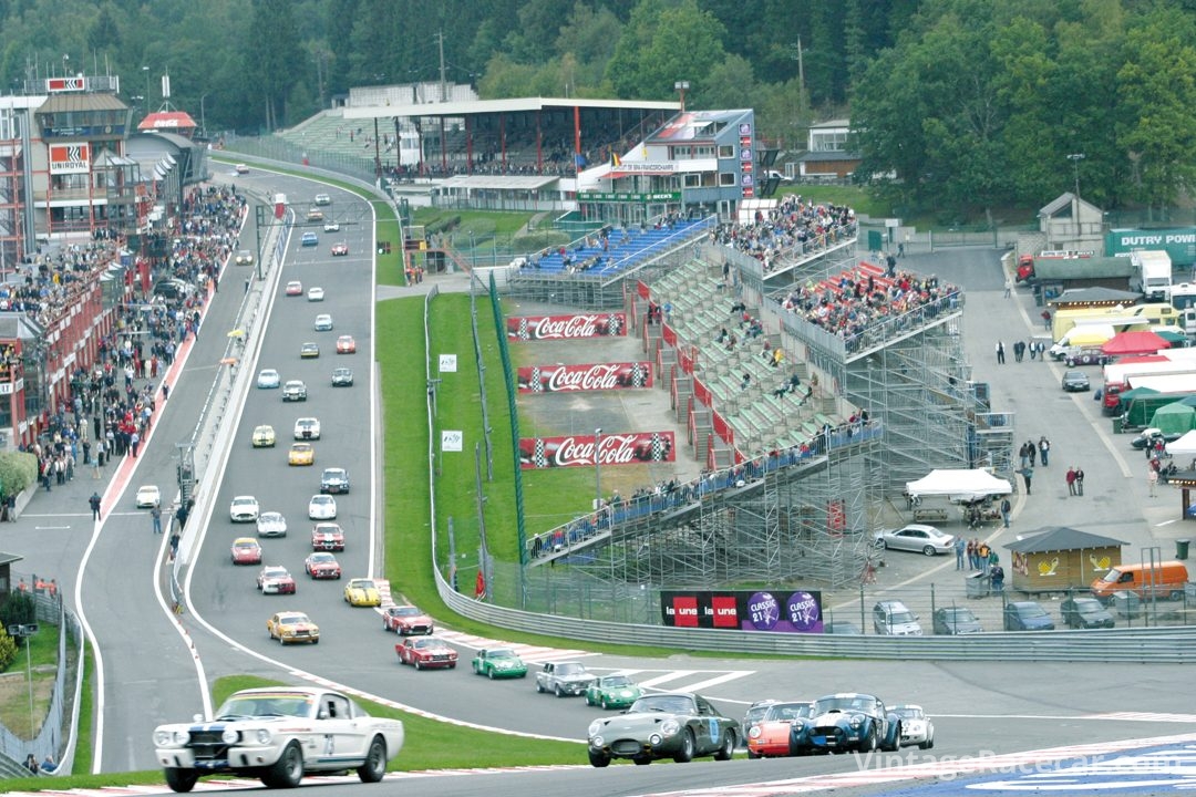 The view from Eau Rouge at the start of the Six Hour race.Photo: Keith Booker 