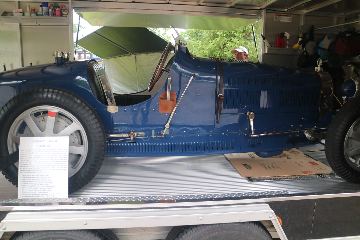 Thankfully, the trailer allowed for several views of this 1930 Bugatti Type 35B Grand Prix car. 