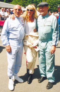 (Left to Right) Sir Stirling Moss, Sally Mason-Styrron, Phil Hill 