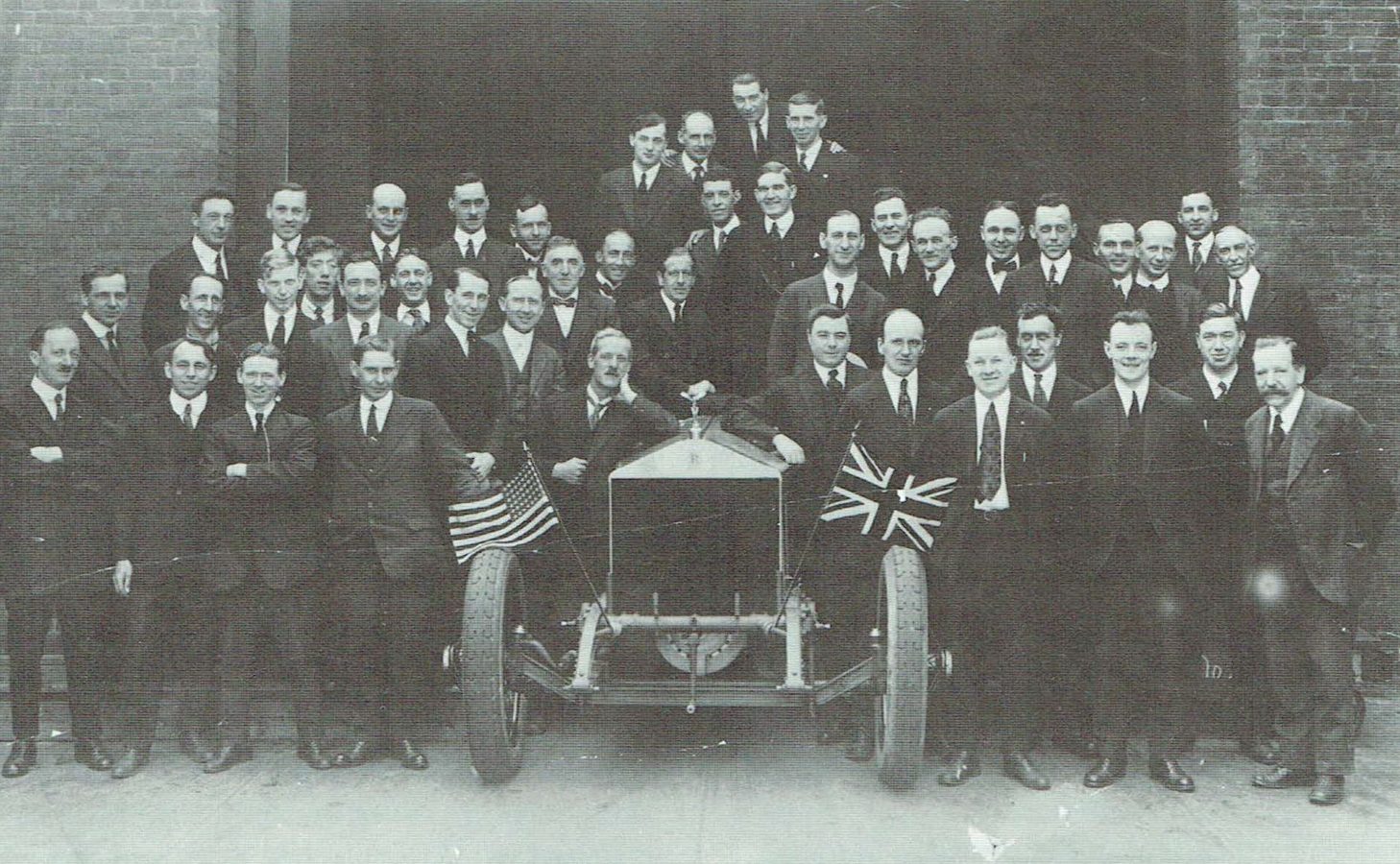 Rolls-Royce of America supervisors ith first American chassis. 
