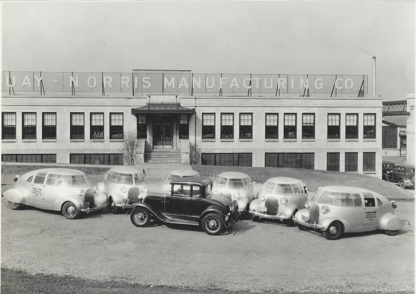 All six of the test cars at the company's factory. 