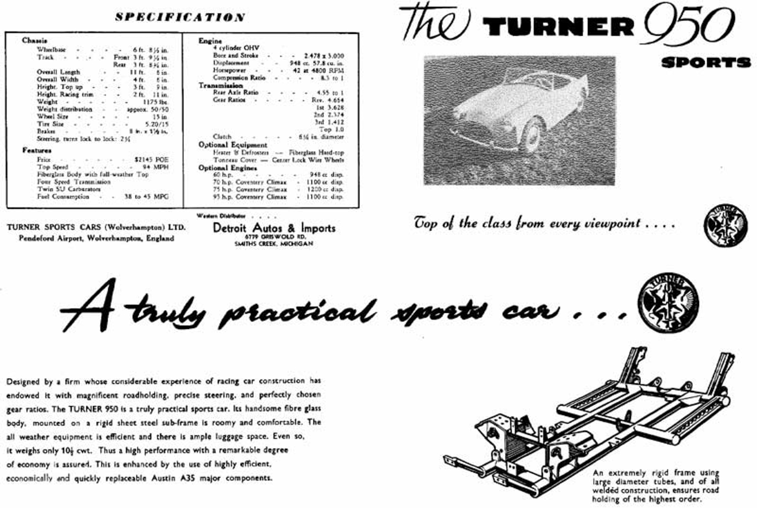 Turner 950 S sales material 