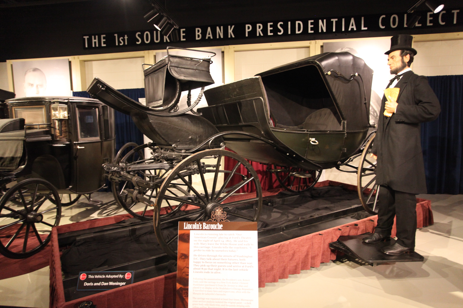 This is the Barouche in which President Lincoln drove he and his wife to Ford's Theater. 