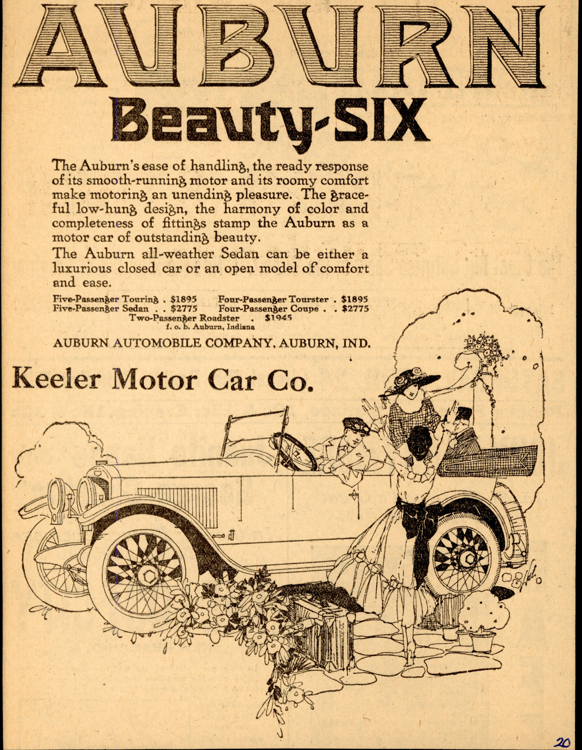 The "Beauty Six" was a mucn improved Auburn for 1920. 