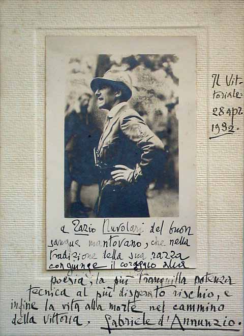 1932 - Gabriele d'Annunzio a Tazio Nuvolari 