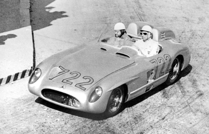 Driving a Mercedes-Benz 300 SLR, Stirling Moss and Denis Jenkinson emerged as the winners of the 1955 Mille Miglia.