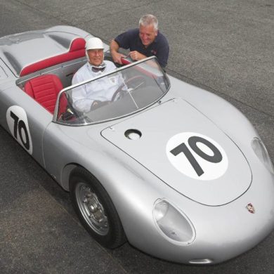 Stirling Moss in his Porsche RS61