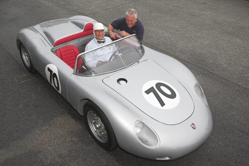 Stirling Moss in his Porsche RS61