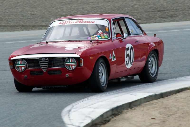 1965 Alfa Romeo GTA driven by Jack Perkins late Sunday afternoon in turn two.