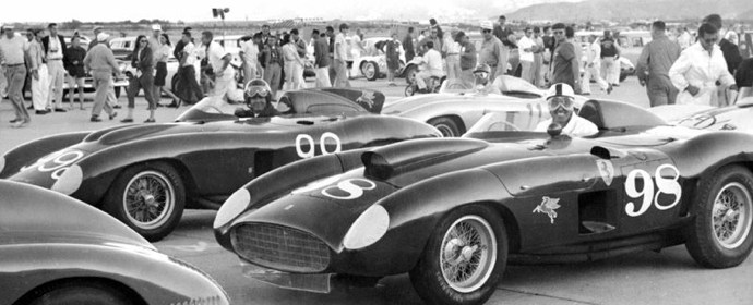 Carroll Shelby, John Edgar Ferrari 410S, Palm Springs, 1956