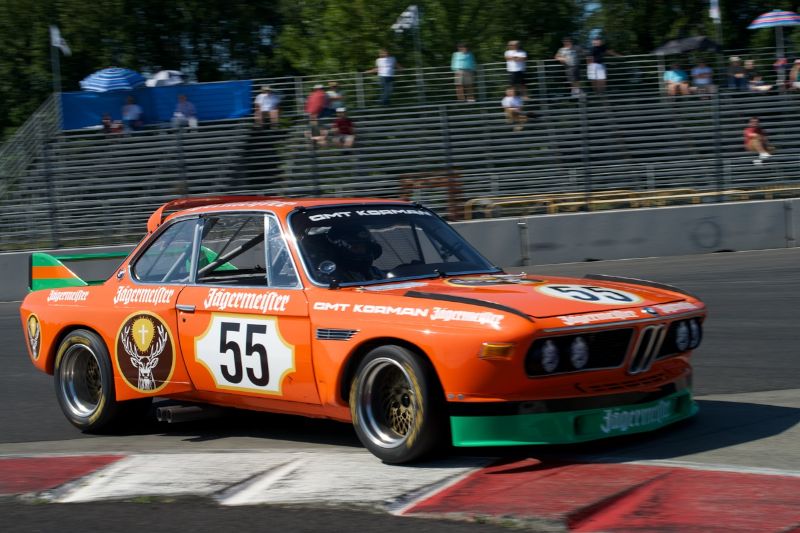 Another view of Steve Walker's 1973 BMW CSL 3.5 in turn 1. DennisGray