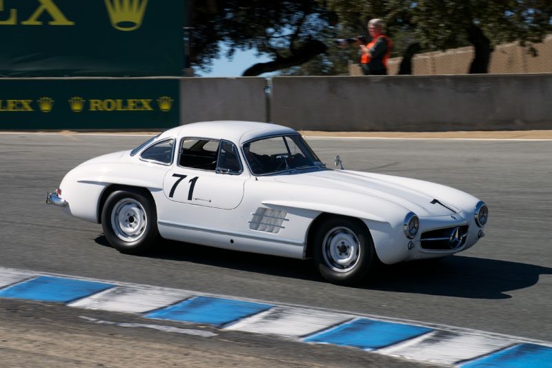 Steve Marx in his 1954 Mercedes-Benz 300SL Gullwing in the Corkscrew. DennisGray