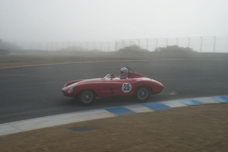 Erickson Shirley's 1954 Ferrari Mondial in Sunday morning's fog. DennisGray