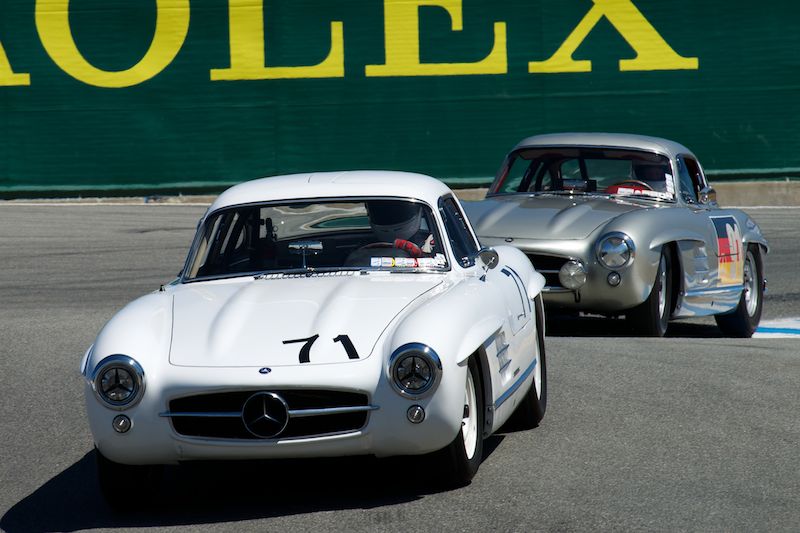 Two Mercedes-Benz 300 SL Gullwing 300Sls just as they get to the Corkscrew. DennisGray