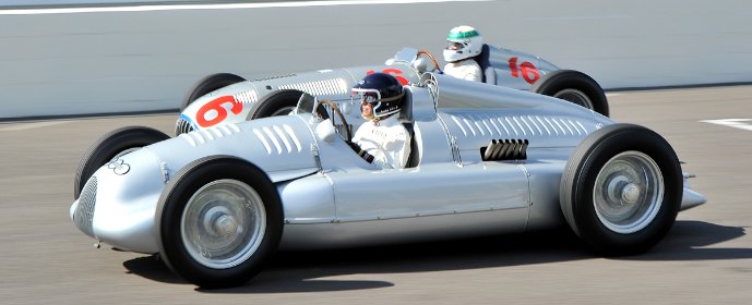 Auto Union Type D Dual Compressor driven by Jackie Ickx and the Mercedes-Benz W 165 piloted by Paul Stewart TIM SCOTT