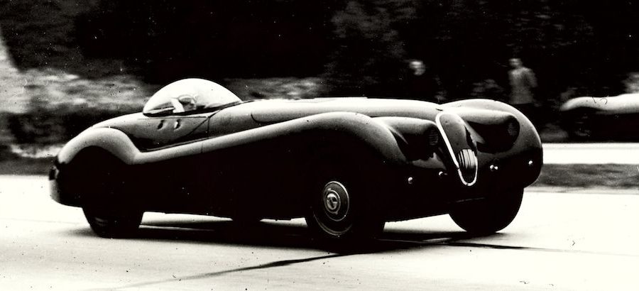 Norman Dewis in the modified Jaguar XK120 MDU 254