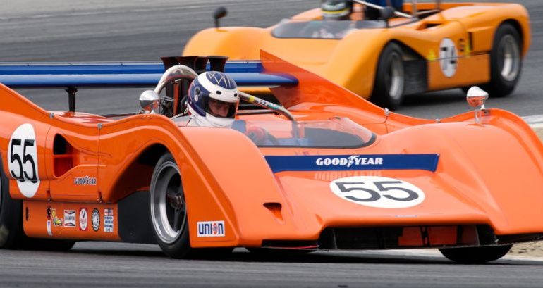 Chris Bender's 1972 McLaren M8FP in two.