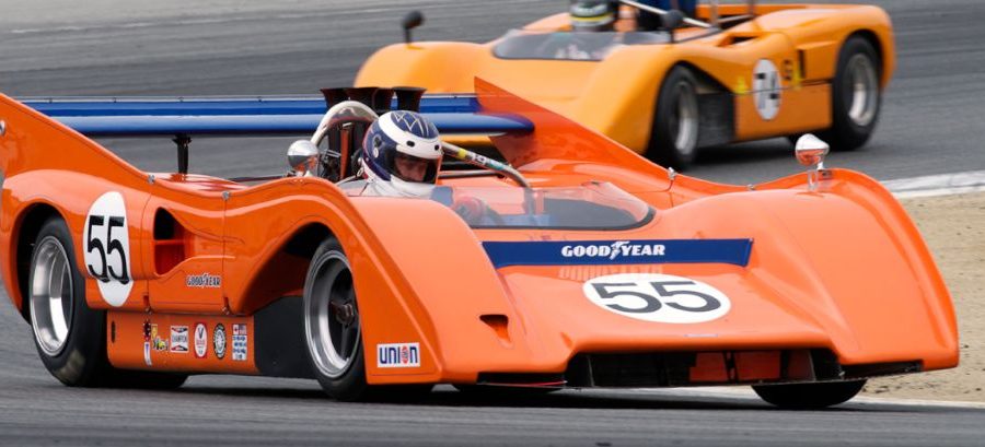 Chris Bender's 1972 McLaren M8FP in two.