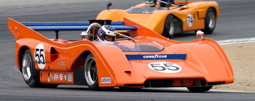 Chris Bender's 1972 McLaren M8FP in two.