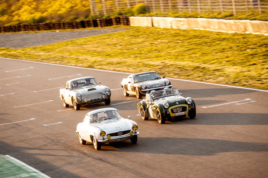 1960 Alfa Romeo Giulietta Sprint Speciale, 1955 Triumph TR2, 1960 Aston Martin DB4 GT and 1973 Lotus Europa Special