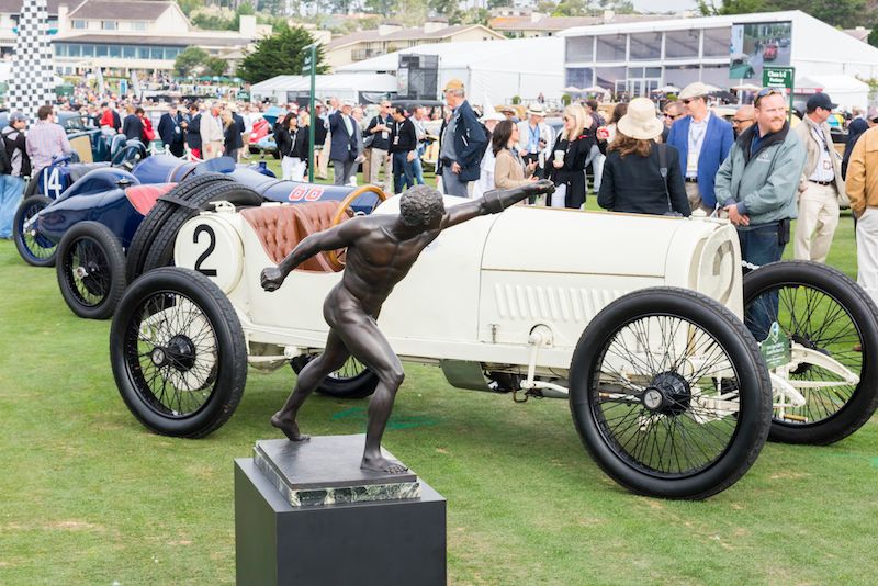 The original winning trophy on loan at the Concours by Mercedes-Benz Kimball Studios