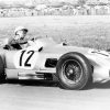 British Grand Prix in Aintree, July 16, 1955. Winner Stirling Moss (start number 12) racing at the wheel of his Mercedes-Benz W 196 R monoposto.