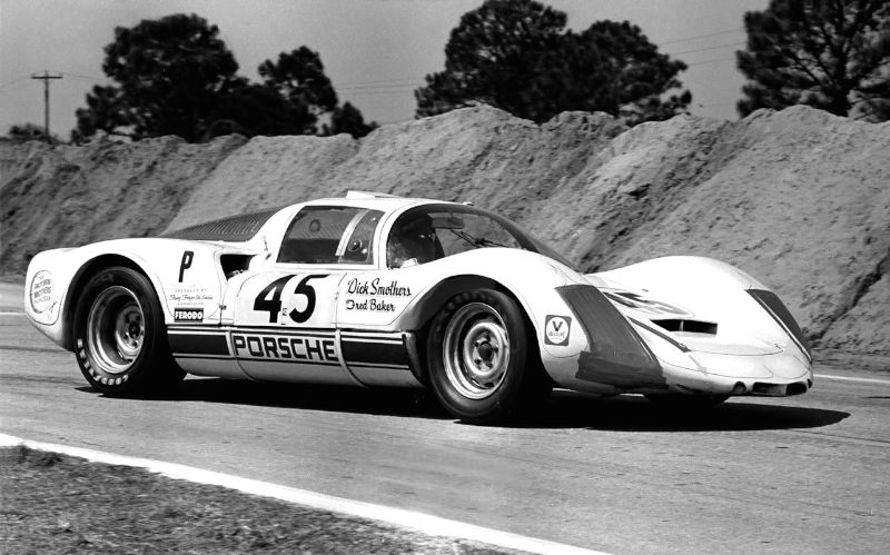 The Porsche 906E that comedian Dick Smothers and Fred Baker drove to 8th overall and first in class at Sebring in 1969. SIR photo.