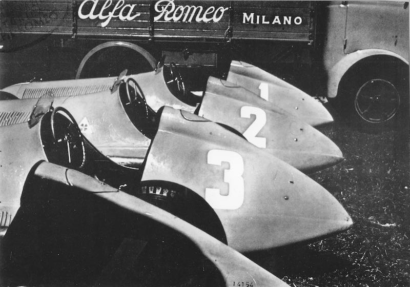 Farina, Fagioli and Parnell's Alfa Romeo 158