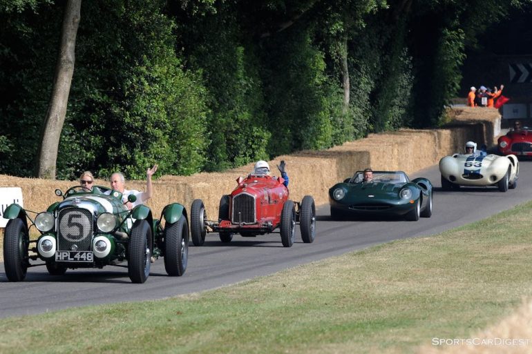 Le Mans Lagonda leads down hill TIM SCOTT