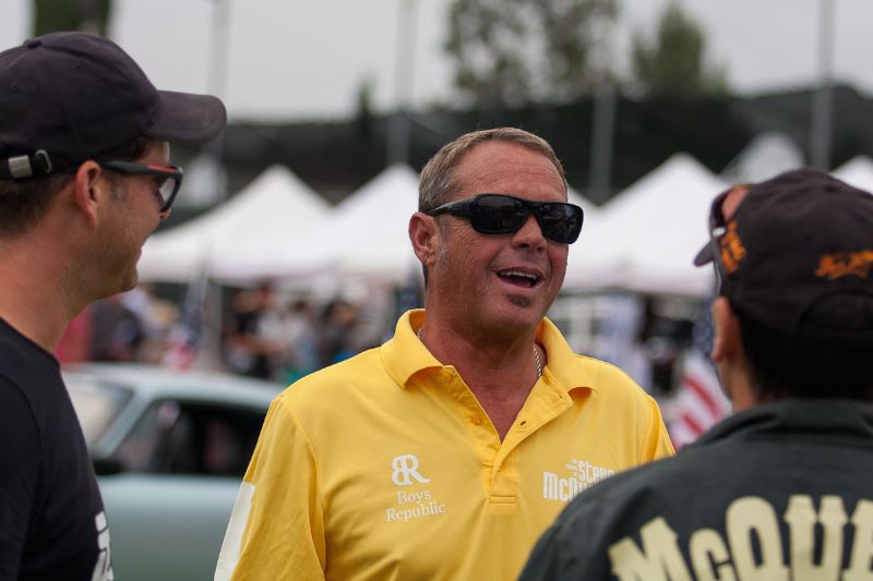Chad McQueen was enjoying the cars and talking with fellow enthusiasts.