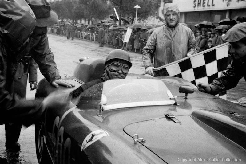 Juan Manuel Fangio completing the epic 1956 Mille Miglia Copyright Alexis Callier Collection