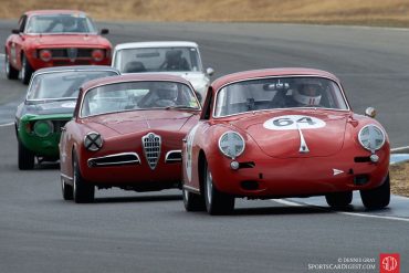 Joseph Rossi leads the pack in the 1964 Porsche 356 C DennisGray