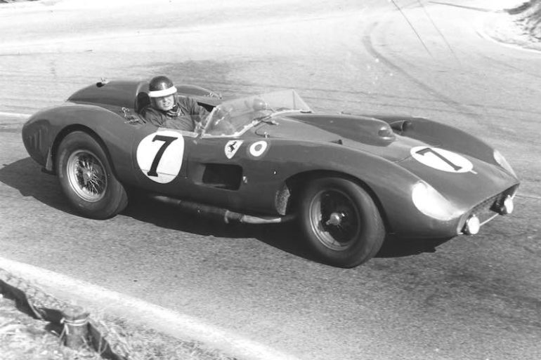 Mike Hawthorn and Luigi Musso raced the Ferrari 335 S Spider (chassis 0674) at Le Mans in 1957