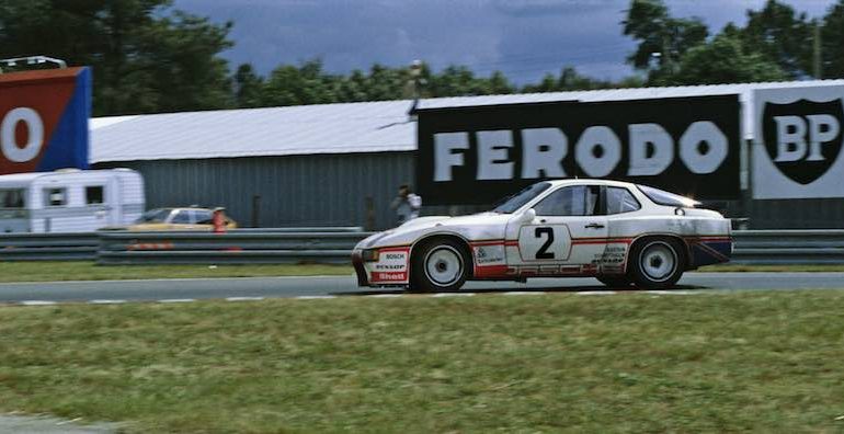 The British team #2 Porsche 924 Carrera GT racing in the Le Mans 24 Hours in 1980