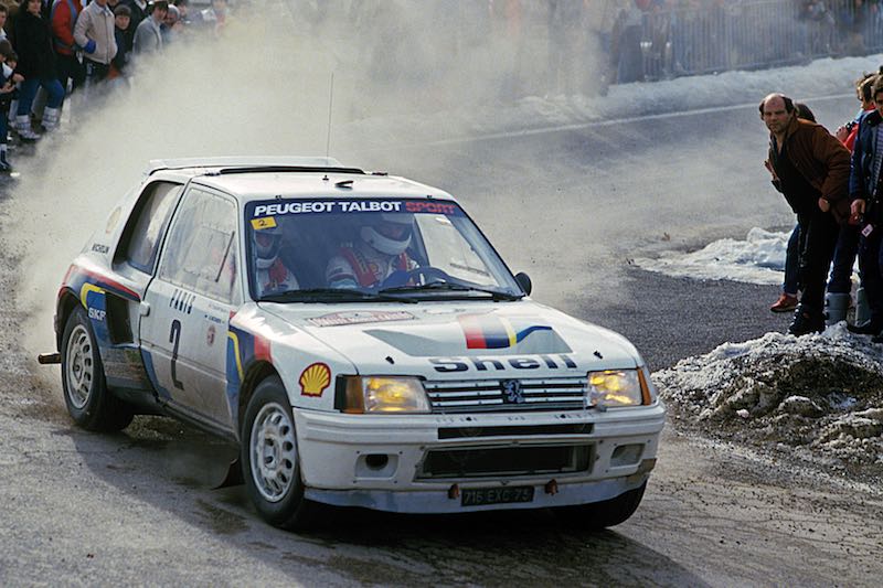 Ari Vatanen en-route to victory in the 1985 Monte Carlo Rally. Courtesy of McKlein