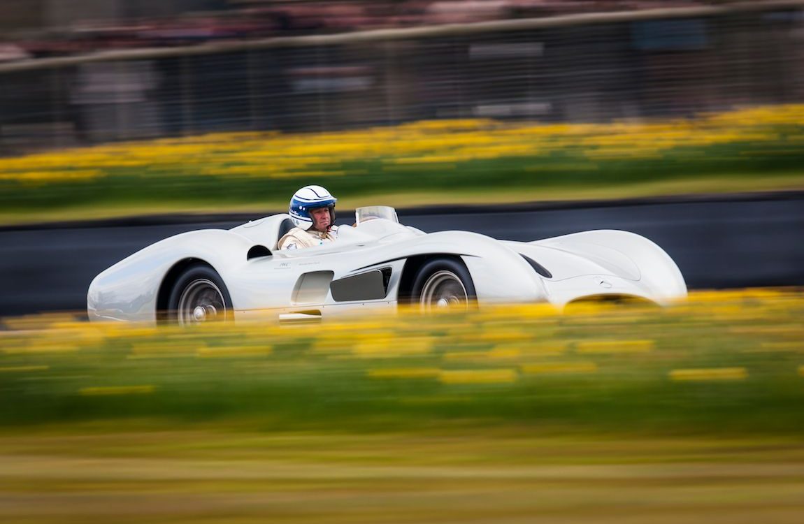 Jochen Mass aboard the Mercedes-Benz W196 R Streamliner (Photo: Drew Gibson) Drew Gibson