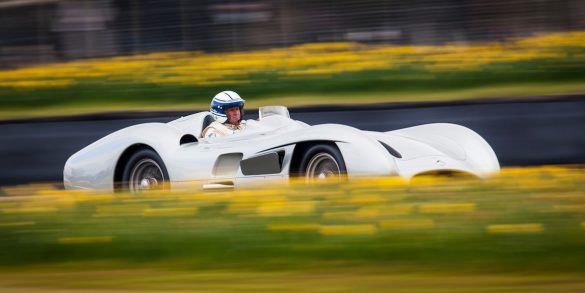 Jochen Mass aboard the Mercedes-Benz W196 R Streamliner (Photo: Drew Gibson) Drew Gibson
