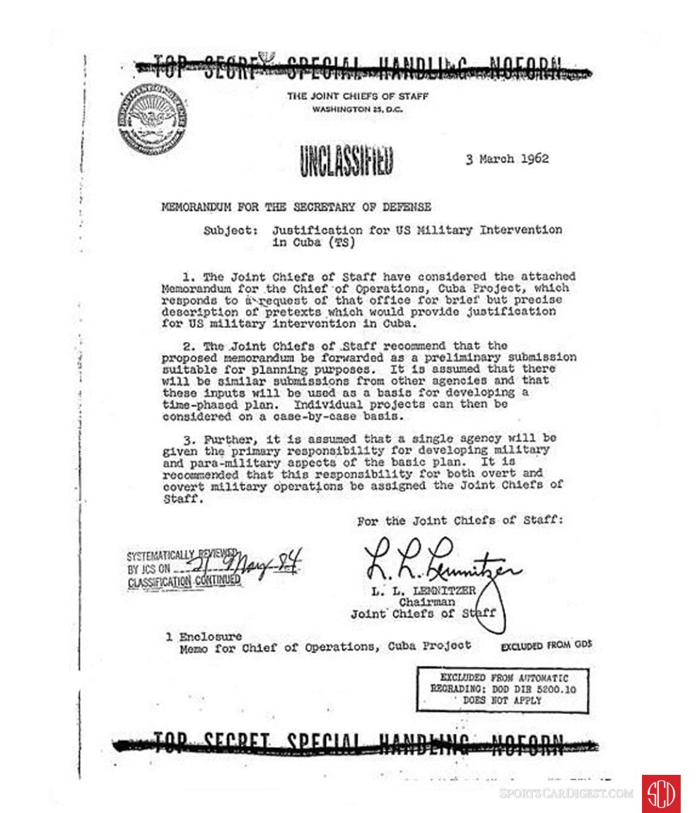 Declassified document dealing with the planned invasion of Cuba Picasa