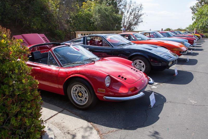 1971 Dino 246 GTS heads the Ferrari line up.