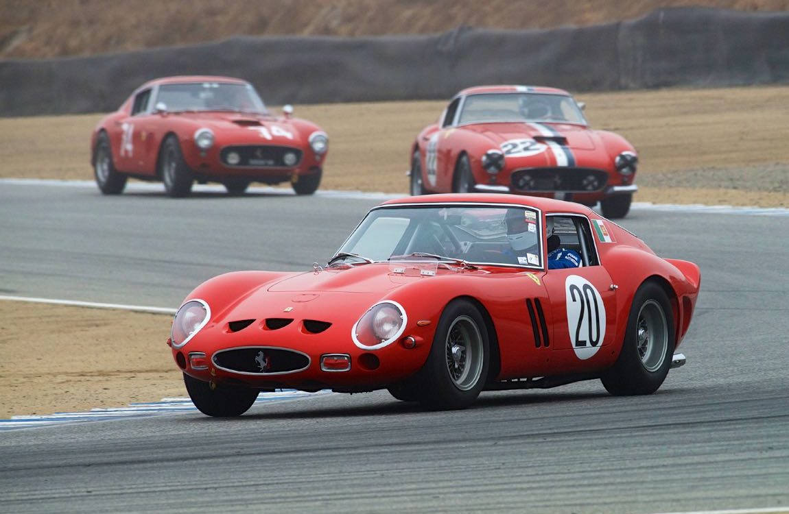 Ferrari 250 GTO, followed by a pair of Ferrari 250 GT SWB Berlinettas DennisGray