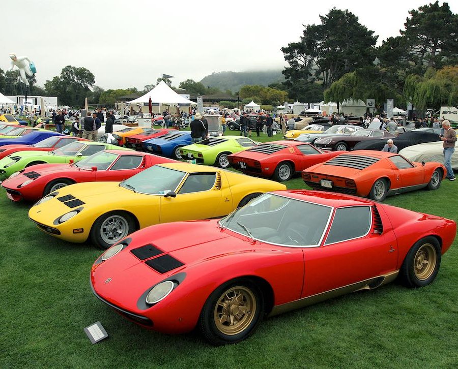 Colorful gathering for the 50th Anniversary of the Lamborghini Miura