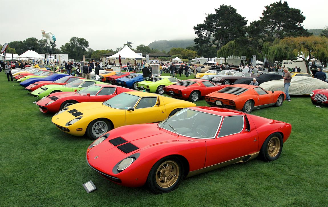 Colorful gathering for the 50th Anniversary of the Lamborghini Miura