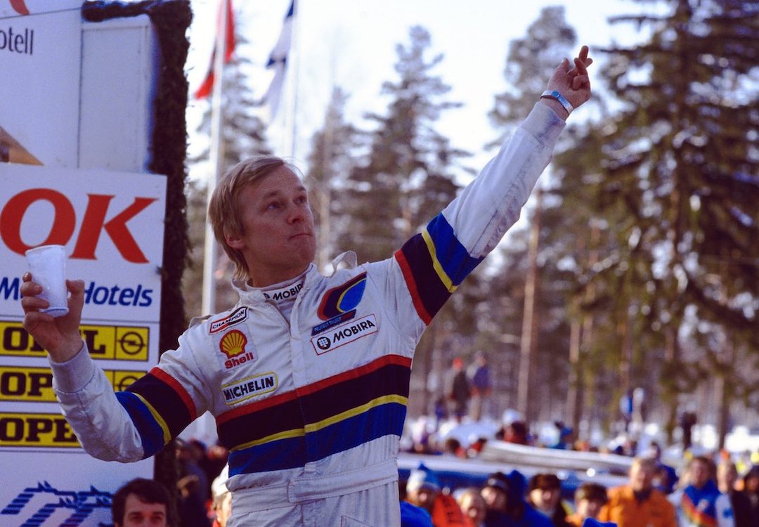 021 - WRC 1985. Su√®de. Vatanen. Peugeot 205 Turbo 16. Vainqueur. Podium