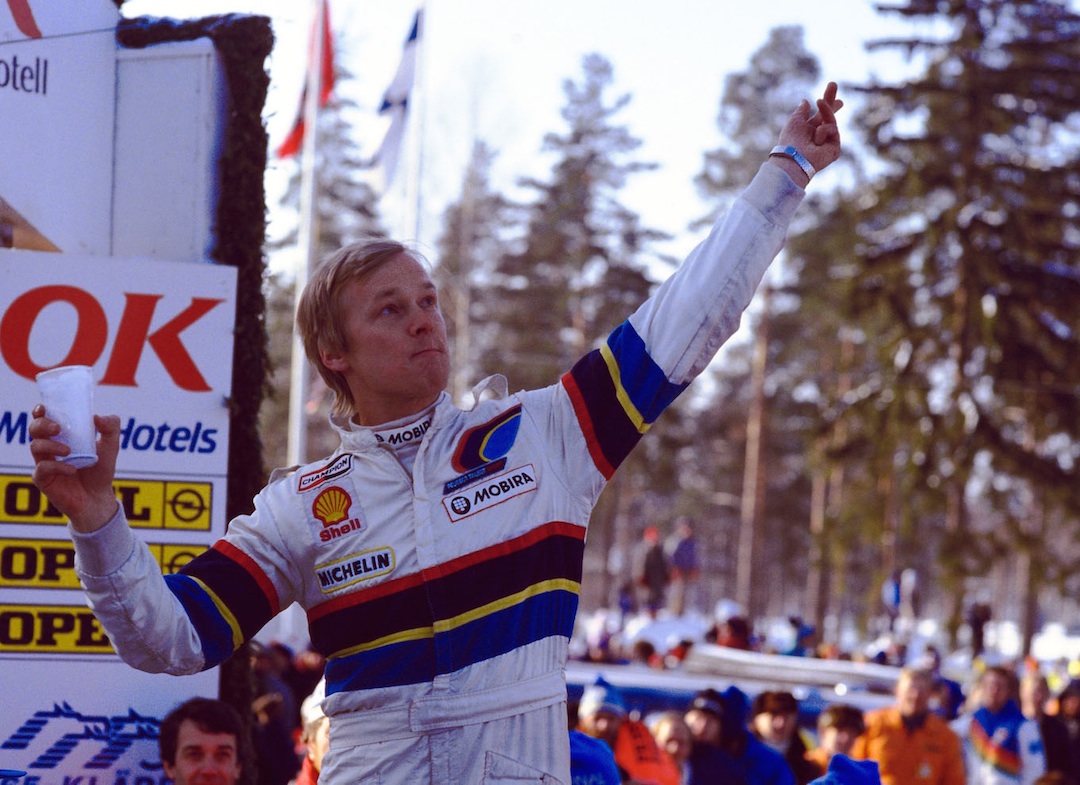 021 - WRC 1985. Su√®de. Vatanen. Peugeot 205 Turbo 16. Vainqueur. Podium