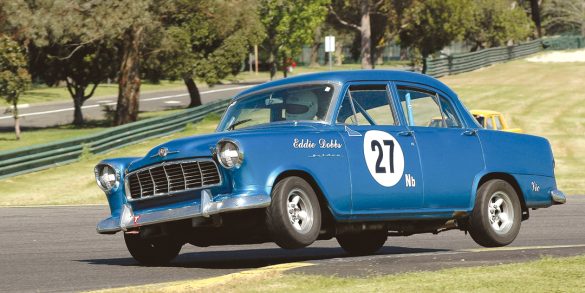 Dean Bryant looks almost ready to launch his Holden FE.
Photo: Neil Hammond